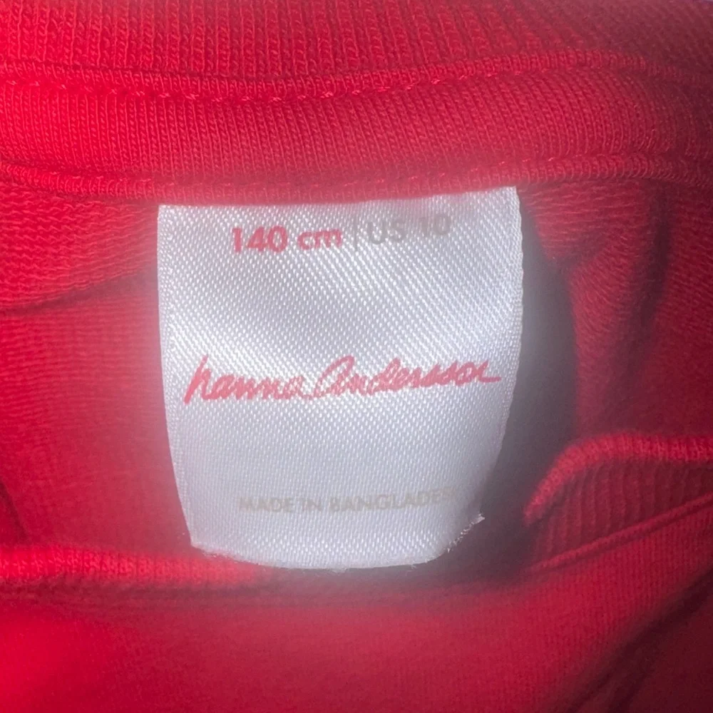 Hanna Andersson Girls Red Ruffle Sleeve Sweatshirt Top 140 Size 10